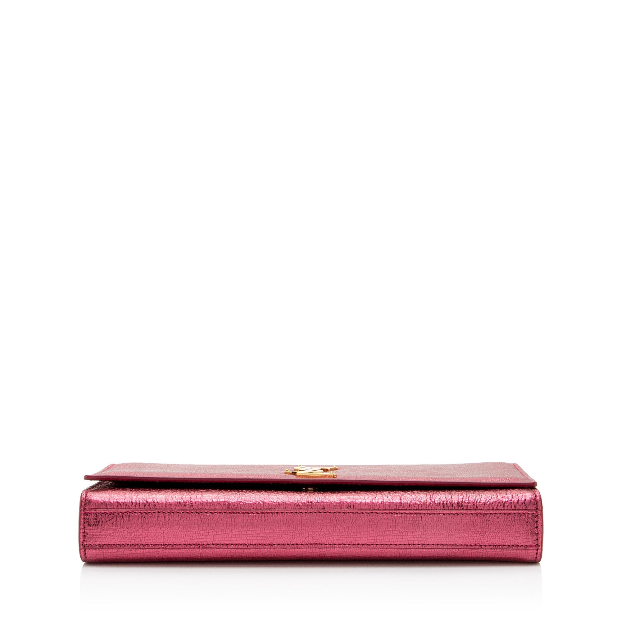 Saint Laurent Metallic Leather Monogram Kate Clutch (SHF-LgZdJZ)