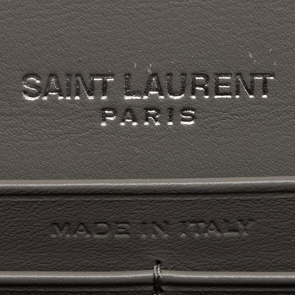 Saint Laurent Metallic Leather Monogram Kate Tassel Chain Wallet (SHF-L70MqM)