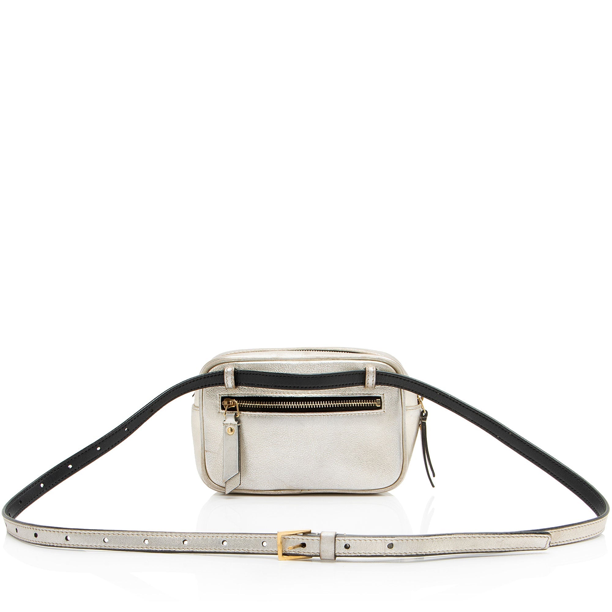 Saint Laurent Metallic Matelasse Calfskin Monogram Small Belt Bag