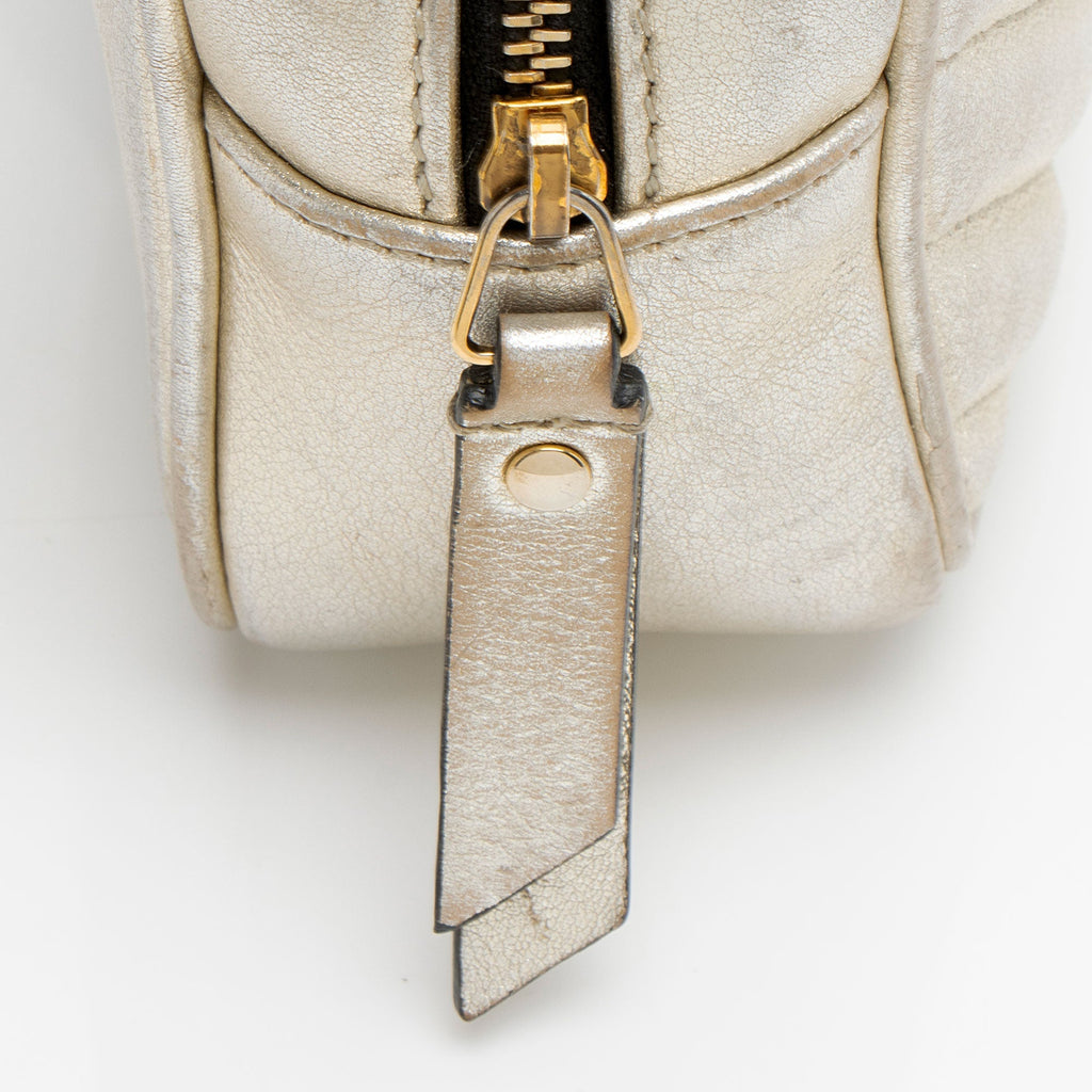 Saint Laurent Metallic Matelasse Calfskin Monogram Small Belt Bag