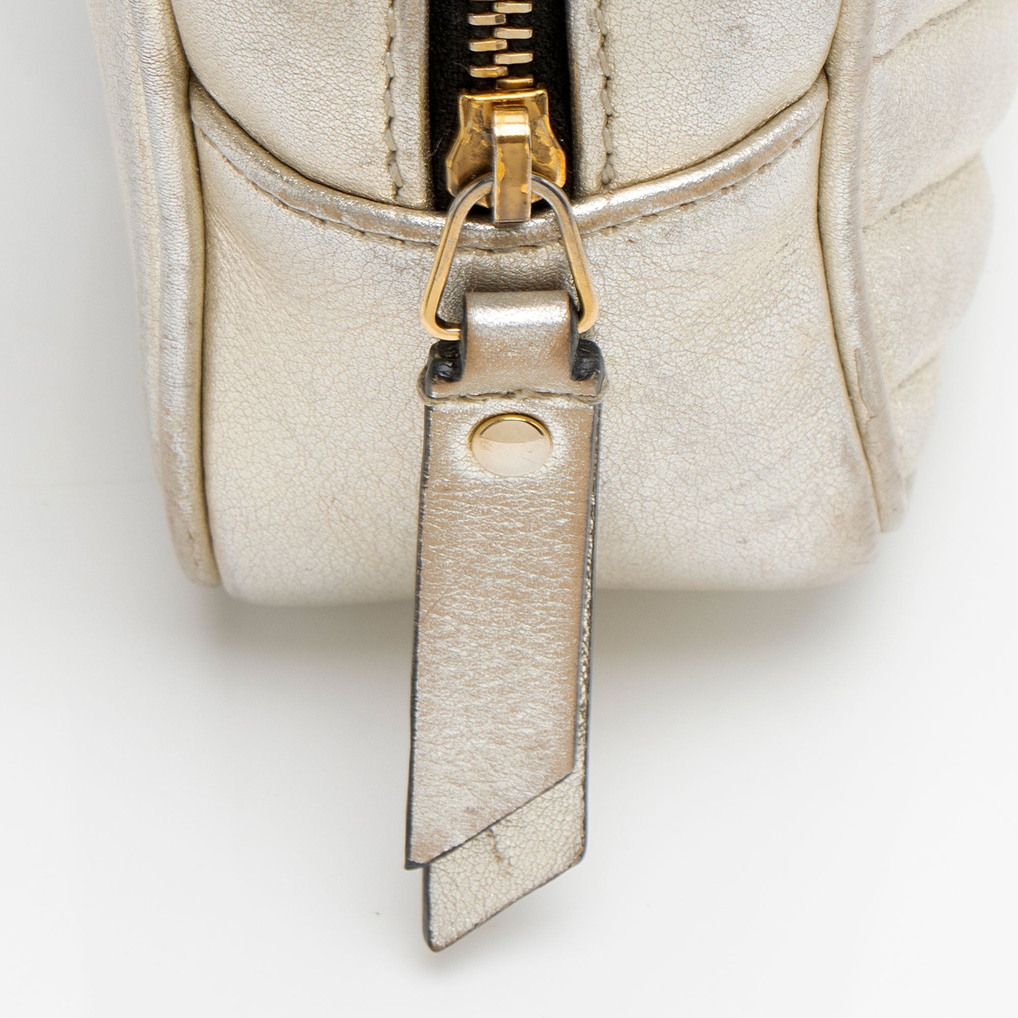 Saint Laurent Metallic Matelasse Calfskin Monogram Small Belt Bag