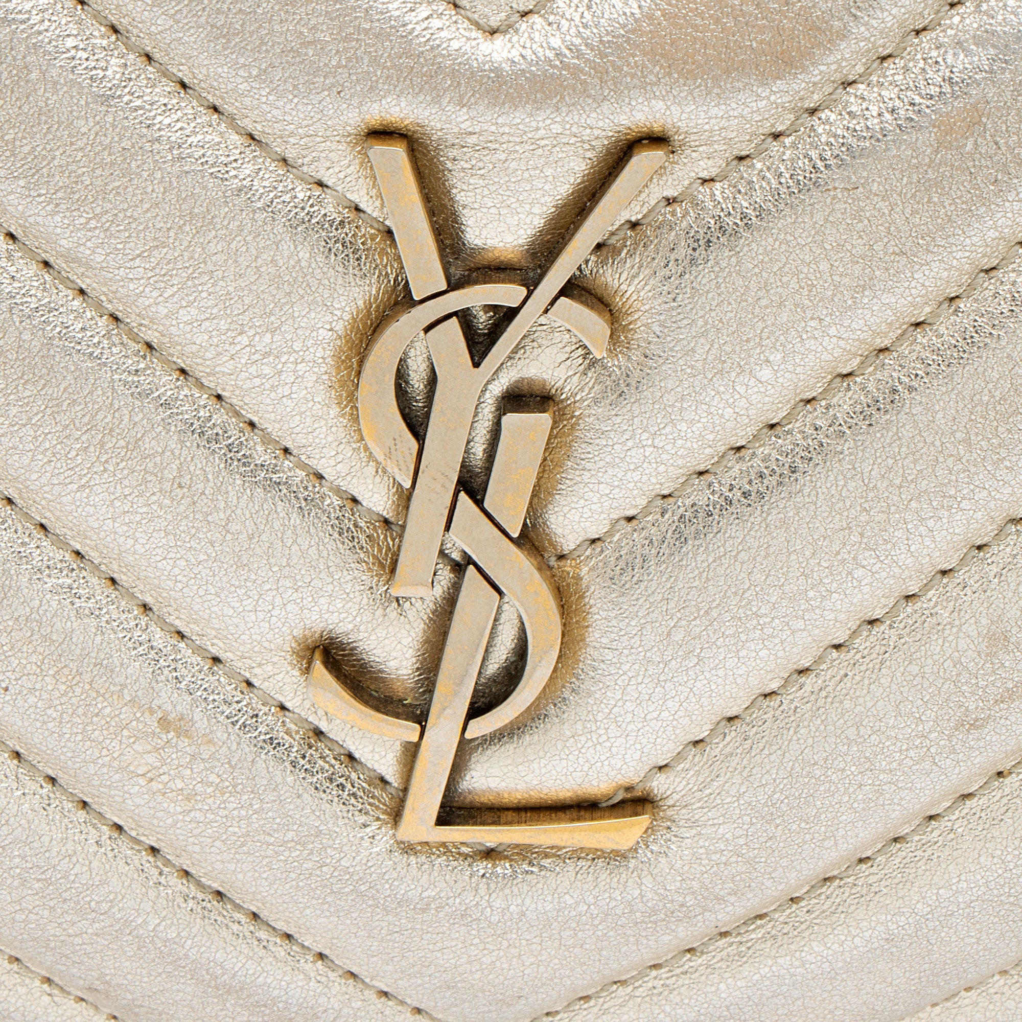 Saint Laurent Metallic Matelasse Calfskin Monogram Small Belt Bag