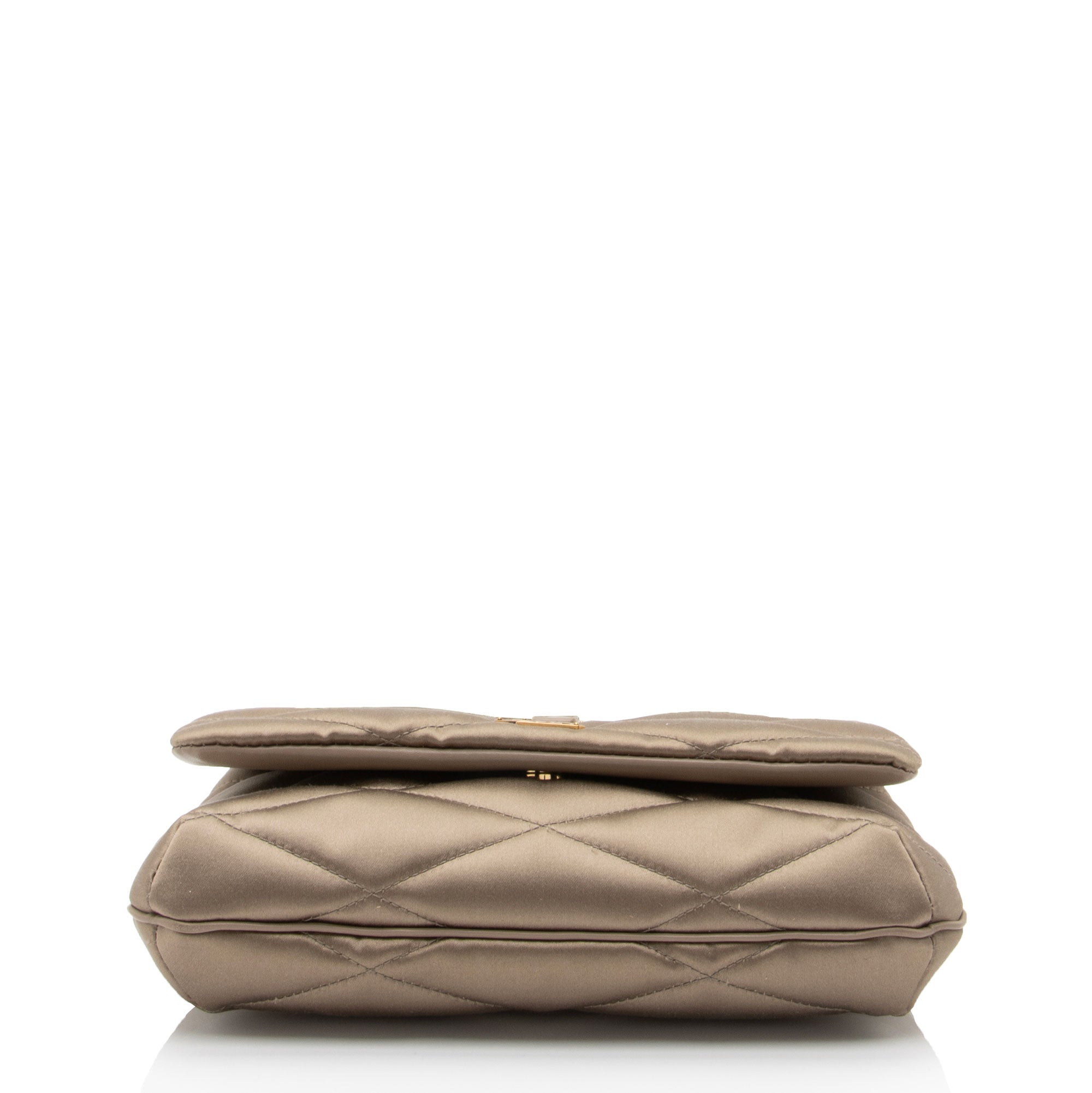 Saint Laurent Metallic Quilted Satin Monogram Le 57 Hobo (SHF-87vuVp)