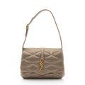 Saint Laurent Metallic Quilted Satin Monogram Le 57 Hobo (SHF-87vuVp)
