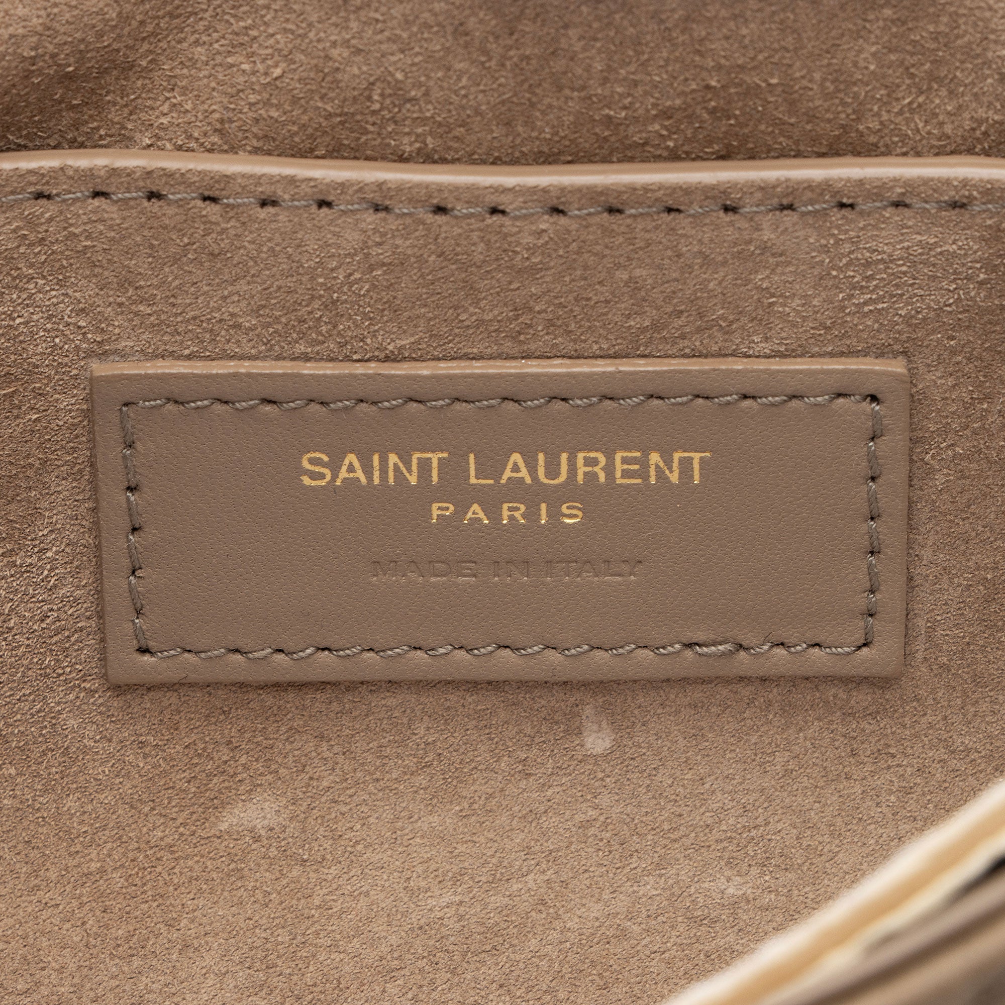 Saint Laurent Metallic Quilted Satin Monogram Le 57 Hobo (SHF-87vuVp)