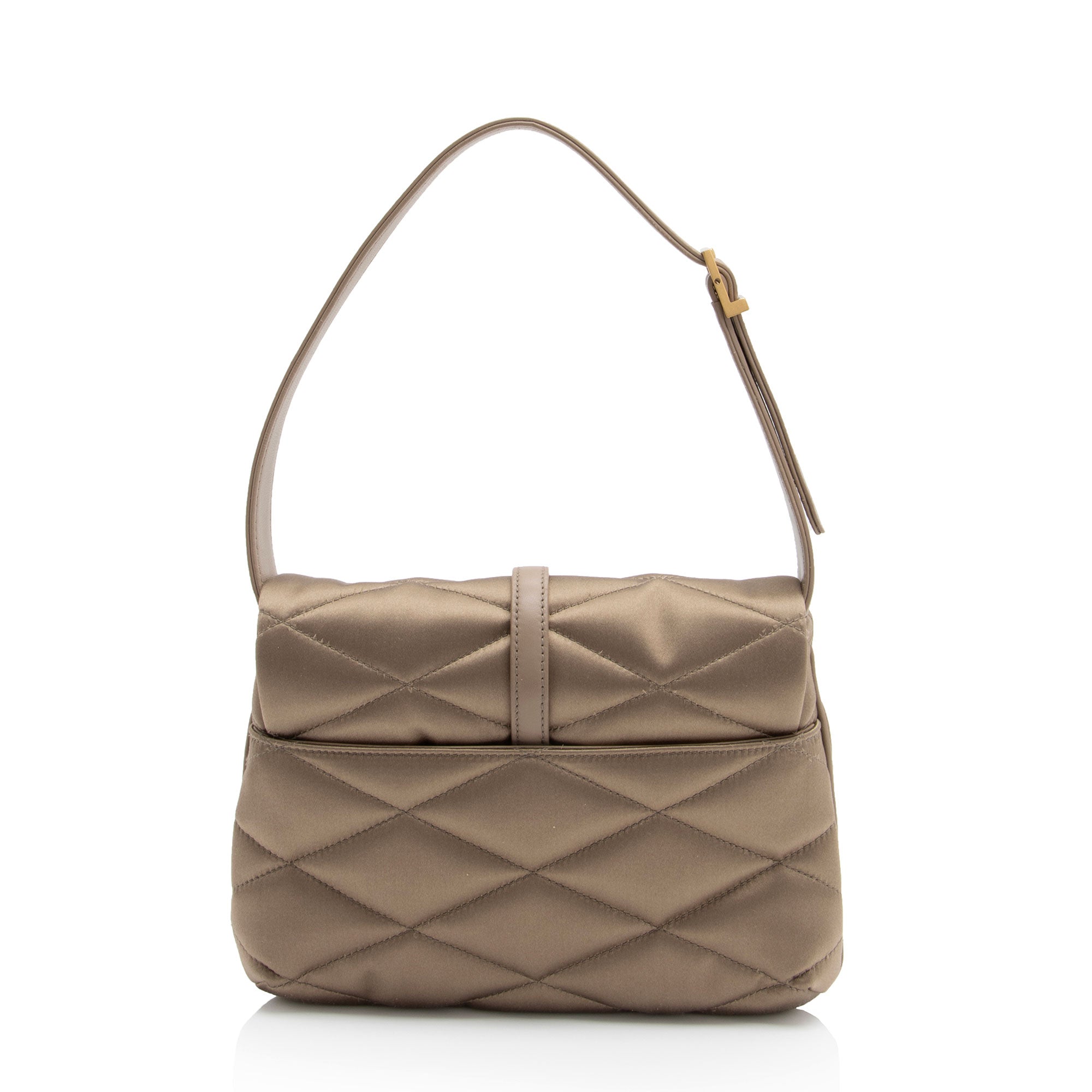 Saint Laurent Metallic Quilted Satin Monogram Le 57 Hobo