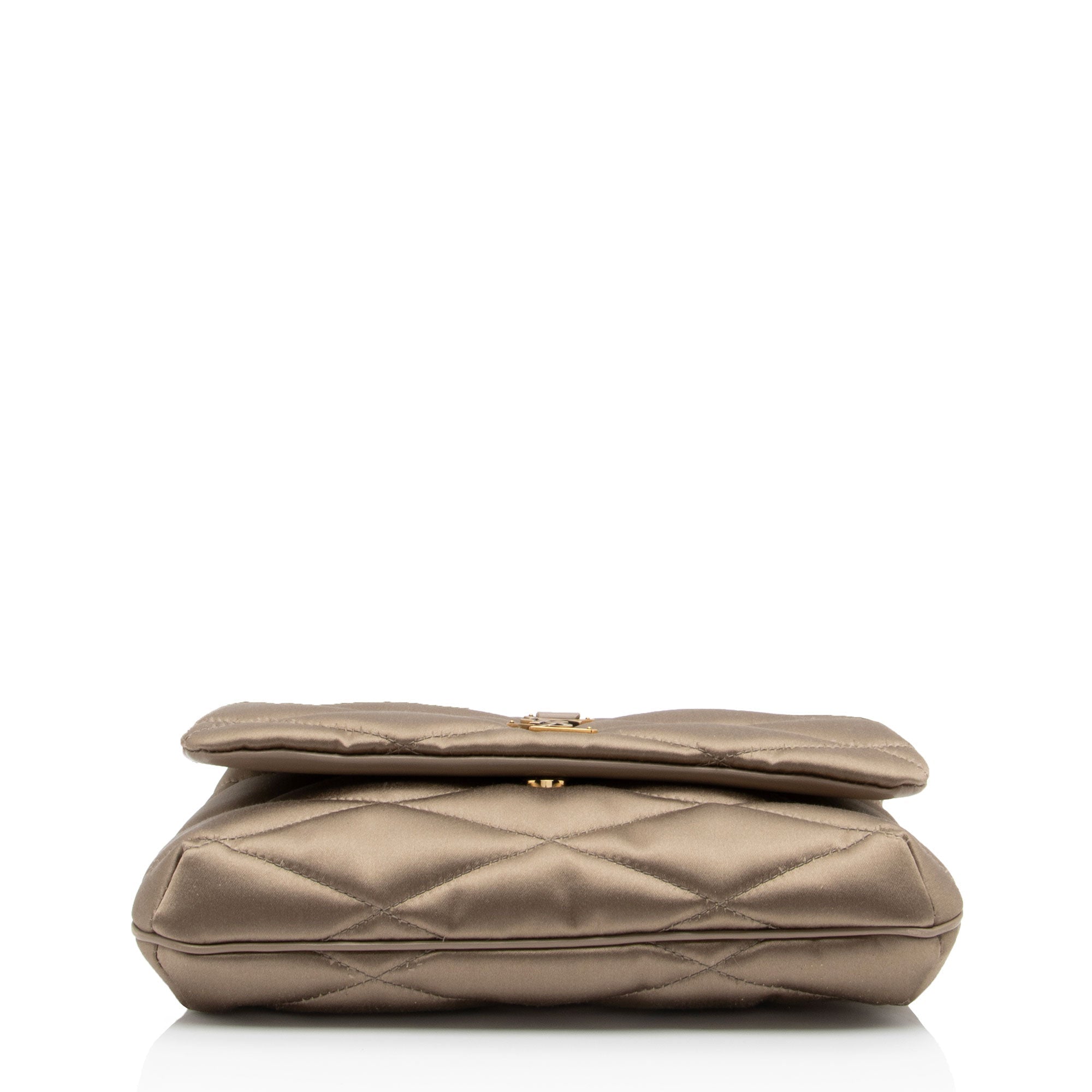 Saint Laurent Metallic Quilted Satin Monogram Le 57 Hobo