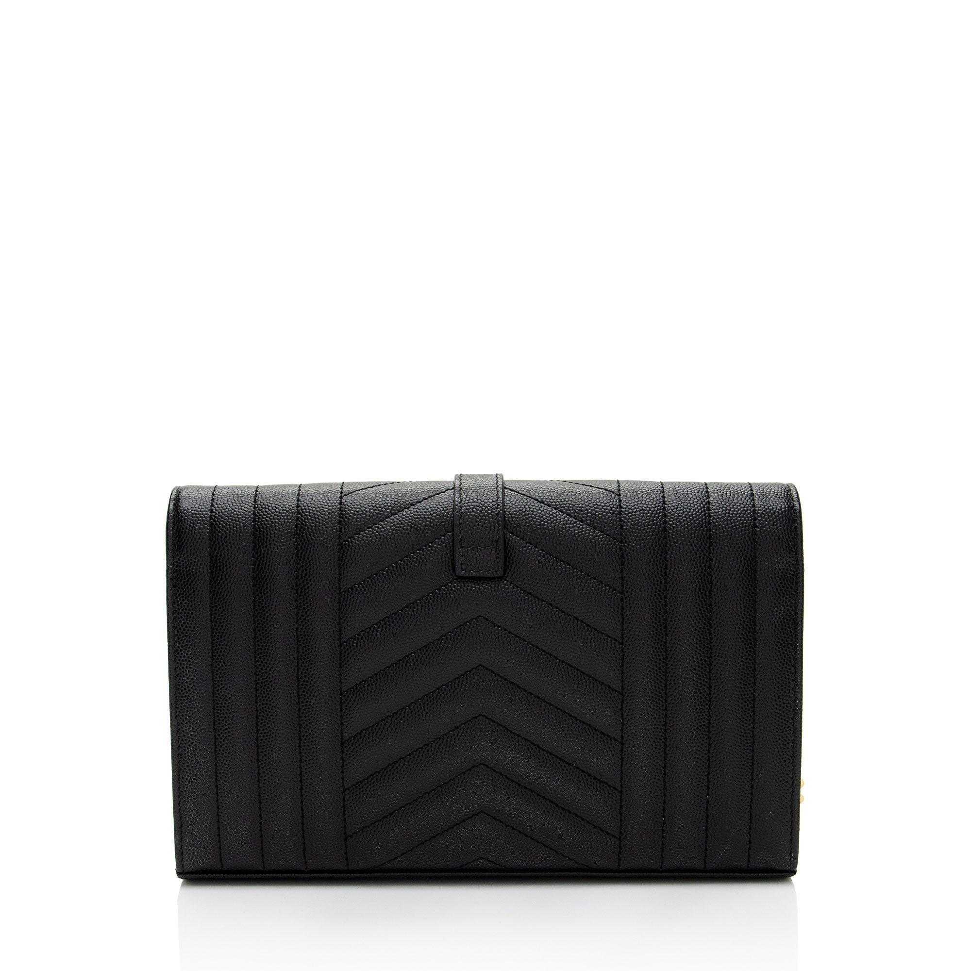 Saint Laurent Mixed Matelasse Calfskin Monogram Chain Wallet (SHF-q01O3t)