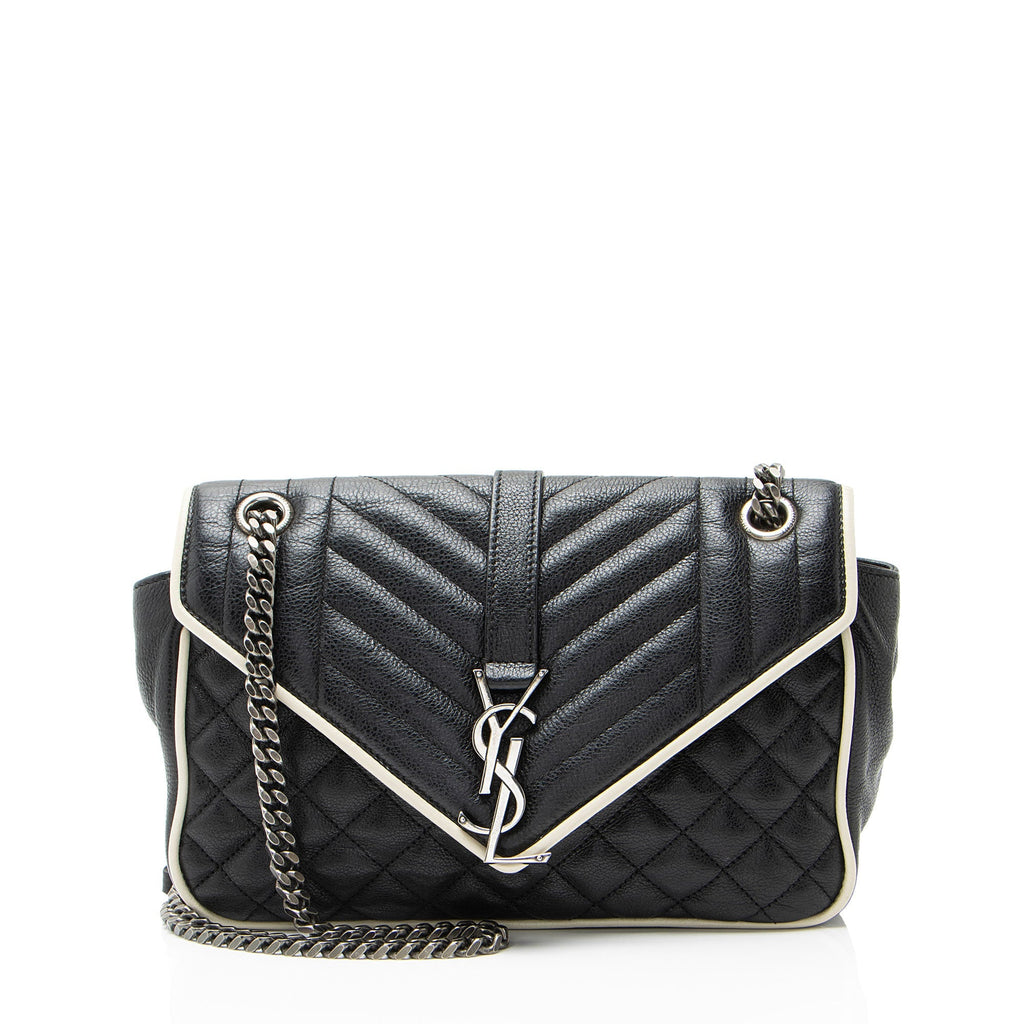 Saint Laurent Mixed Matelasse Calfskin Monogram Soft Medium Shoulder Bag
