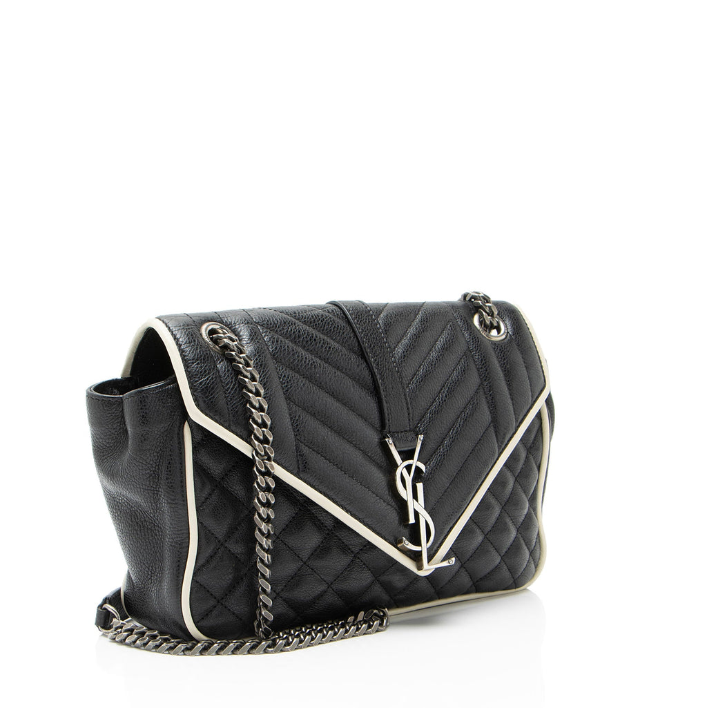 Saint Laurent Mixed Matelasse Calfskin Monogram Soft Medium Shoulder Bag