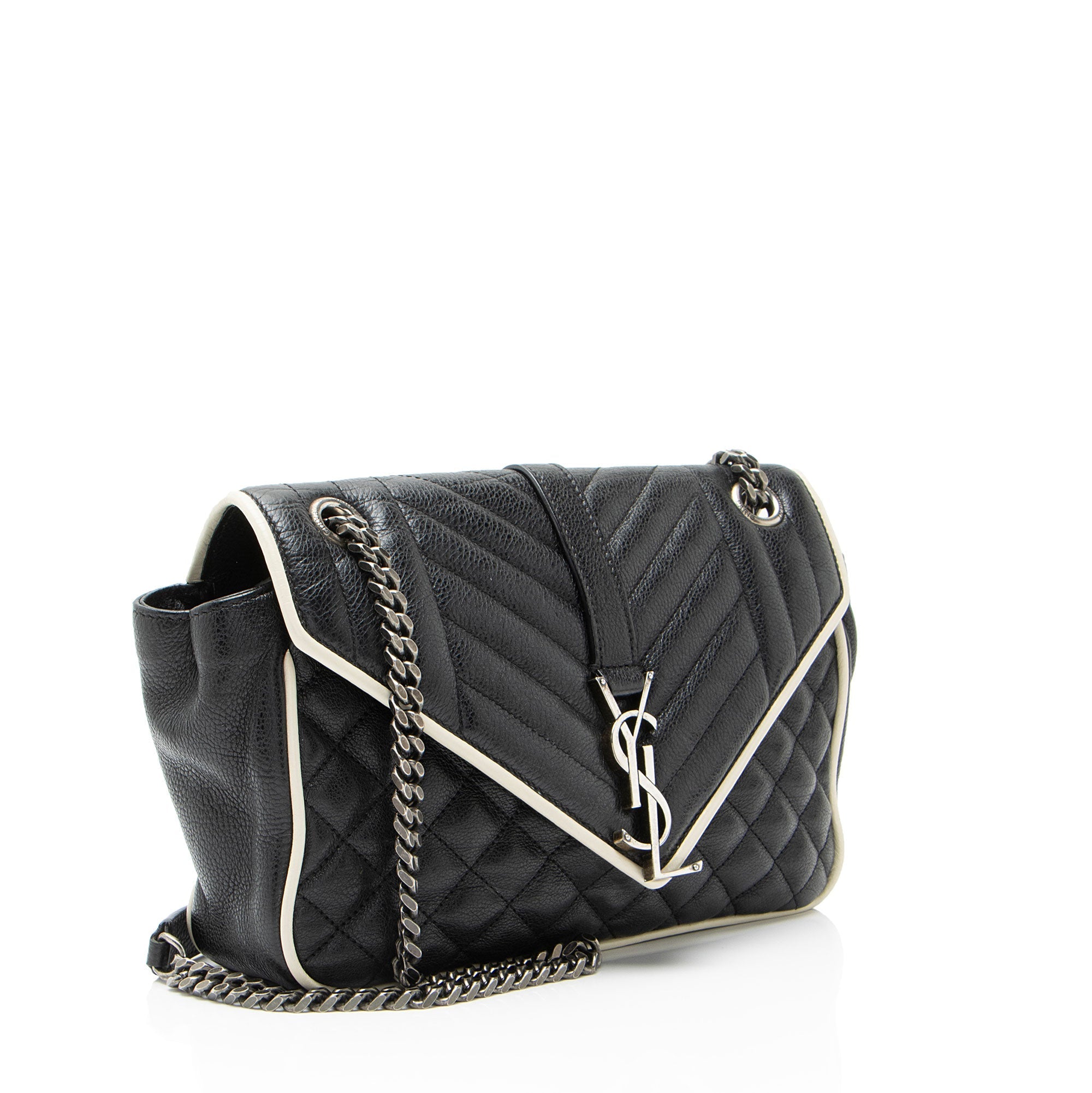 Saint Laurent Mixed Matelasse Calfskin Monogram Soft Medium Shoulder Bag