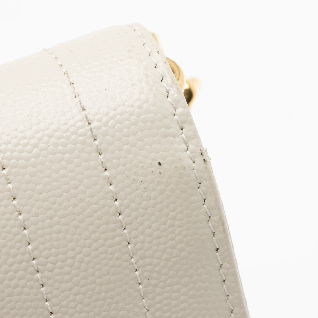 Saint Laurent Mixed Matelasse Grain de Poudre Monogram Envelope Pouch (SHF-23933)