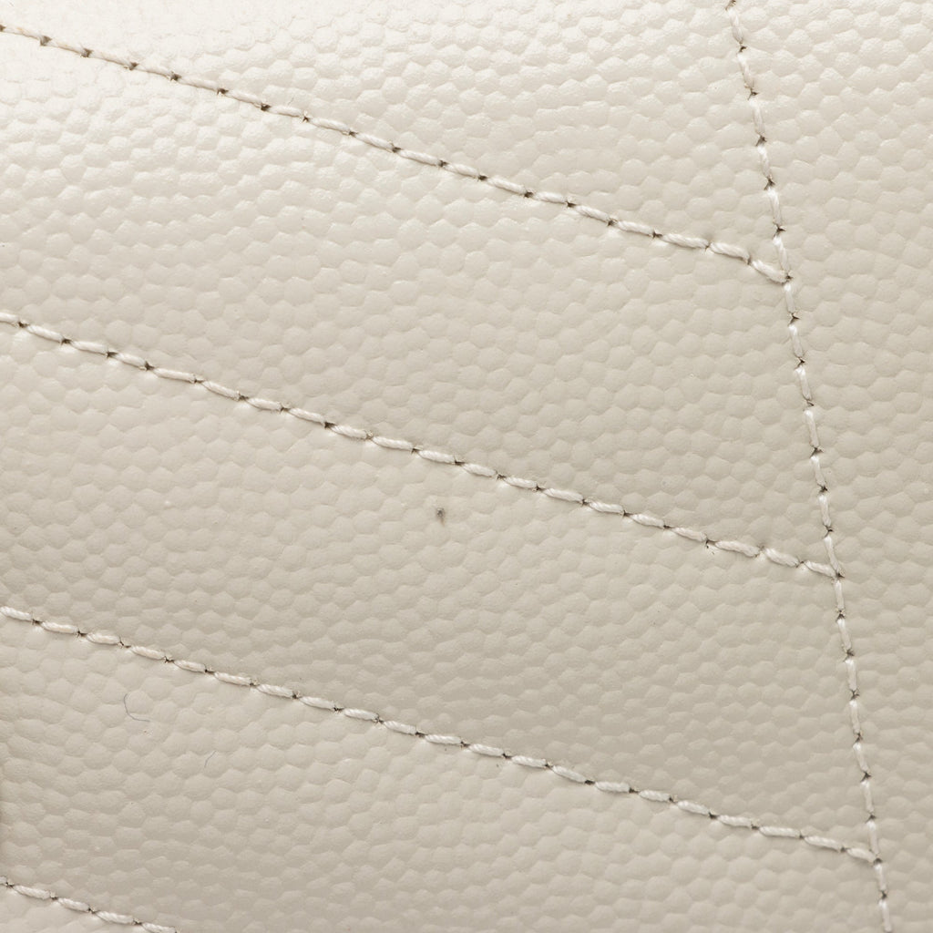 Saint Laurent Mixed Matelasse Grain de Poudre Monogram Envelope Pouch (SHF-23933)