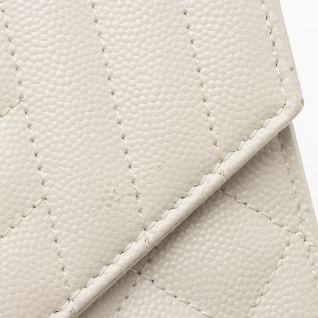 Saint Laurent Mixed Matelasse Grain de Poudre Monogram Envelope Pouch (SHF-23933)