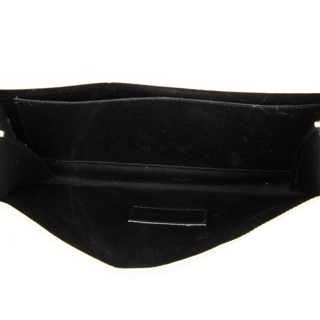 Saint Laurent Mixed Matelasse Grain de Poudre Monogram Envelope Pouch (SHF-23933)