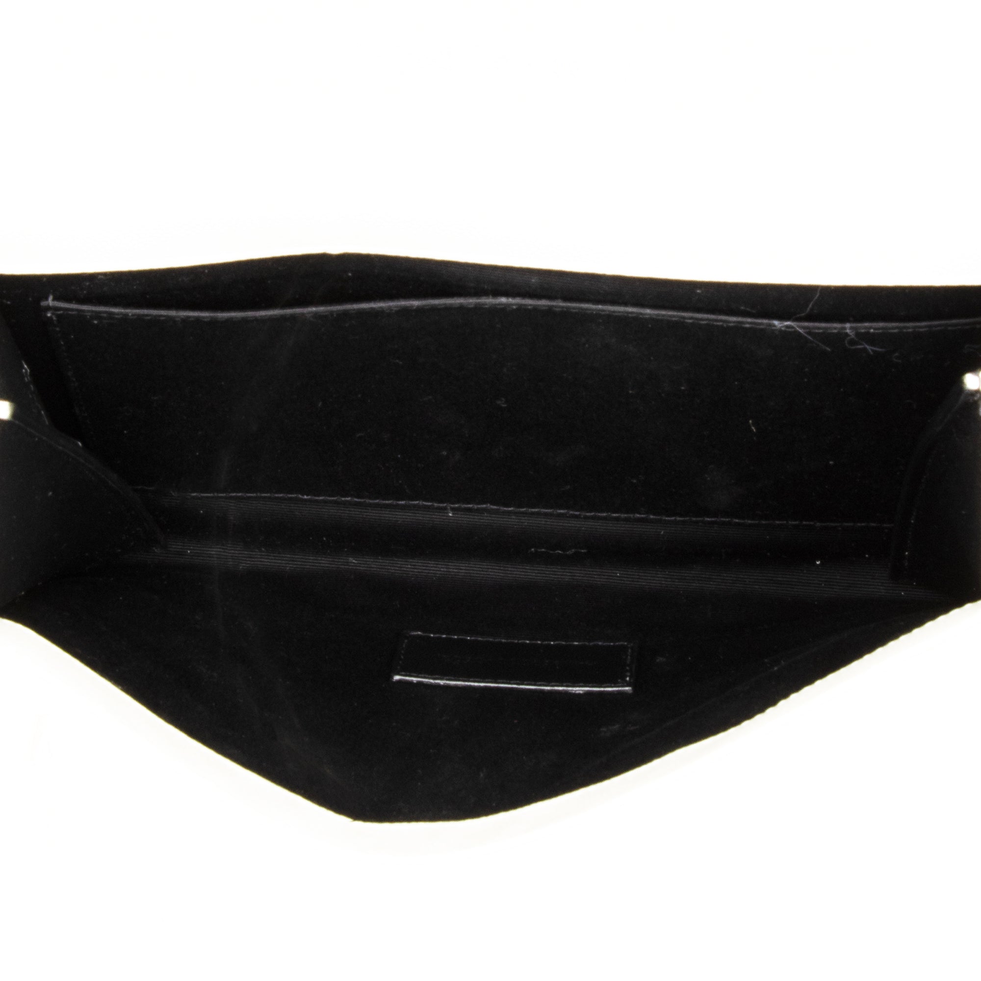 Saint Laurent Mixed Matelasse Grain de Poudre Monogram Envelope Pouch (SHF-23933)