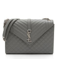 Saint Laurent Mixed Matelasse Grain de Poudre Monogram Large Envelope Bag (SHF-9oCzj0)