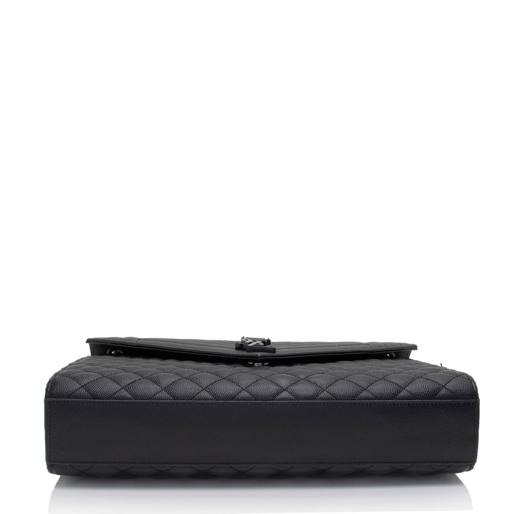 Saint Laurent Mixed Matelasse Grain de Poudre Monogram Large Envelope Bag (SHF-DiLXbz)