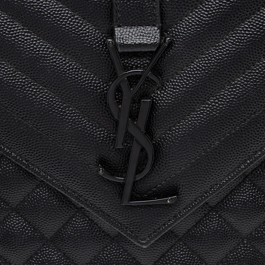 Saint Laurent Mixed Matelasse Grain de Poudre Monogram Large Envelope Bag (SHF-DiLXbz)