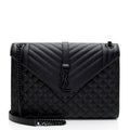 Saint Laurent Mixed Matelasse Grain de Poudre Monogram Large Envelope Bag (SHF-DiLXbz)