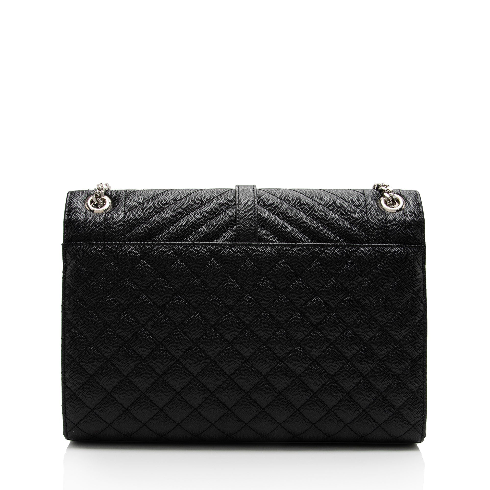 Saint Laurent Mixed Matelasse Grain de Poudre Monogram Large Envelope Bag (SHF-DrXuU1)