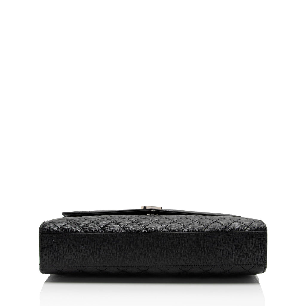 Saint Laurent Mixed Matelasse Grain de Poudre Monogram Large Envelope Bag (SHF-DrXuU1)