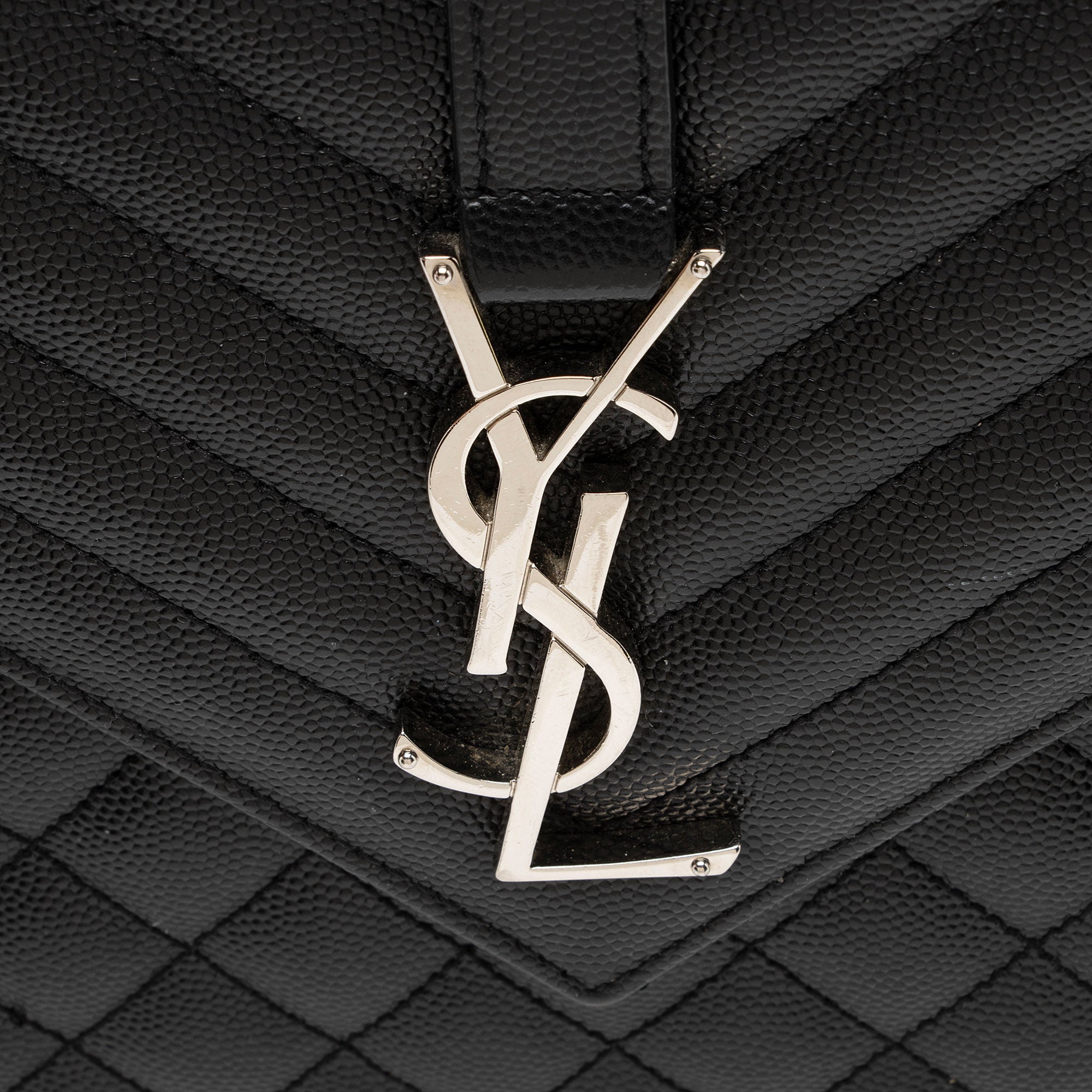 Saint Laurent Mixed Matelasse Grain de Poudre Monogram Large Envelope Bag (SHF-DrXuU1)