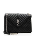 Saint Laurent Mixed Matelasse Grain de Poudre Monogram Large Envelope Bag (SHF-DrXuU1)