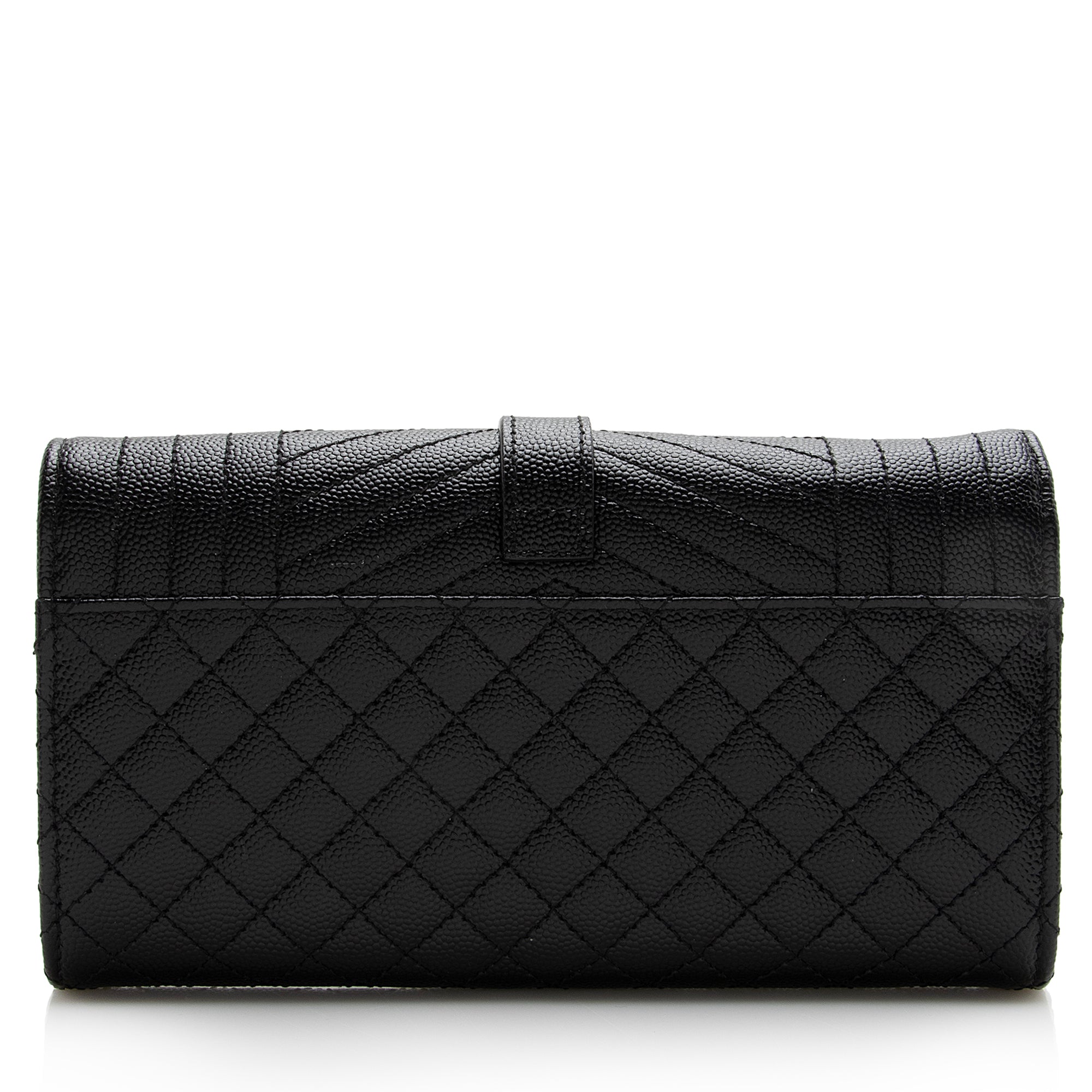 Saint Laurent Mixed Matelasse Grain de Poudre Monogram Large Envelope Wallet (SHF-22691)