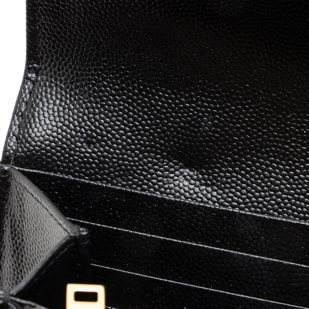 Saint Laurent Mixed Matelasse Grain de Poudre Monogram Large Envelope Wallet (SHF-22691)