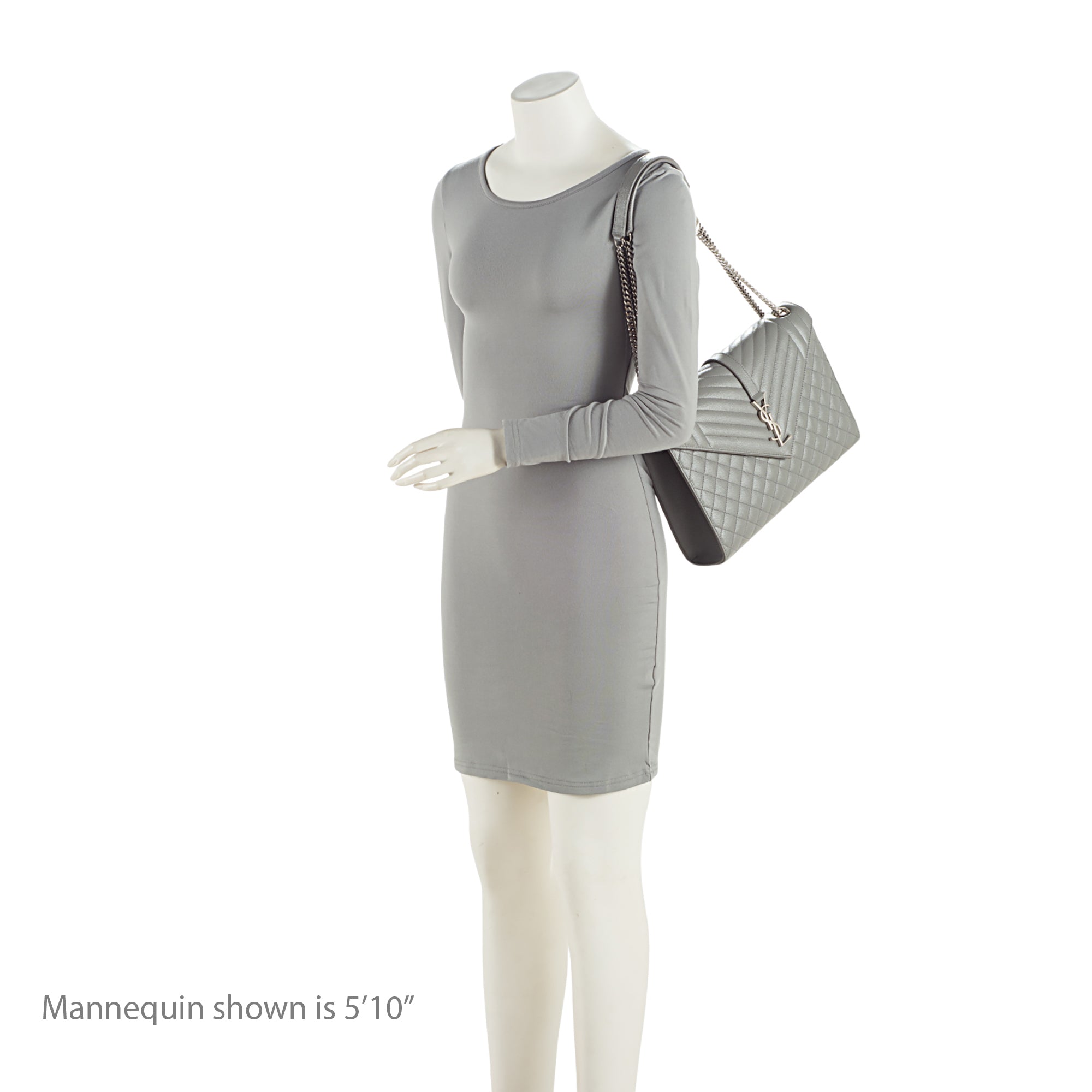 Saint Laurent Mixed Matelasse Grain de Poudre Monogram Large Envelope Bag (SHF-9oCzj0)