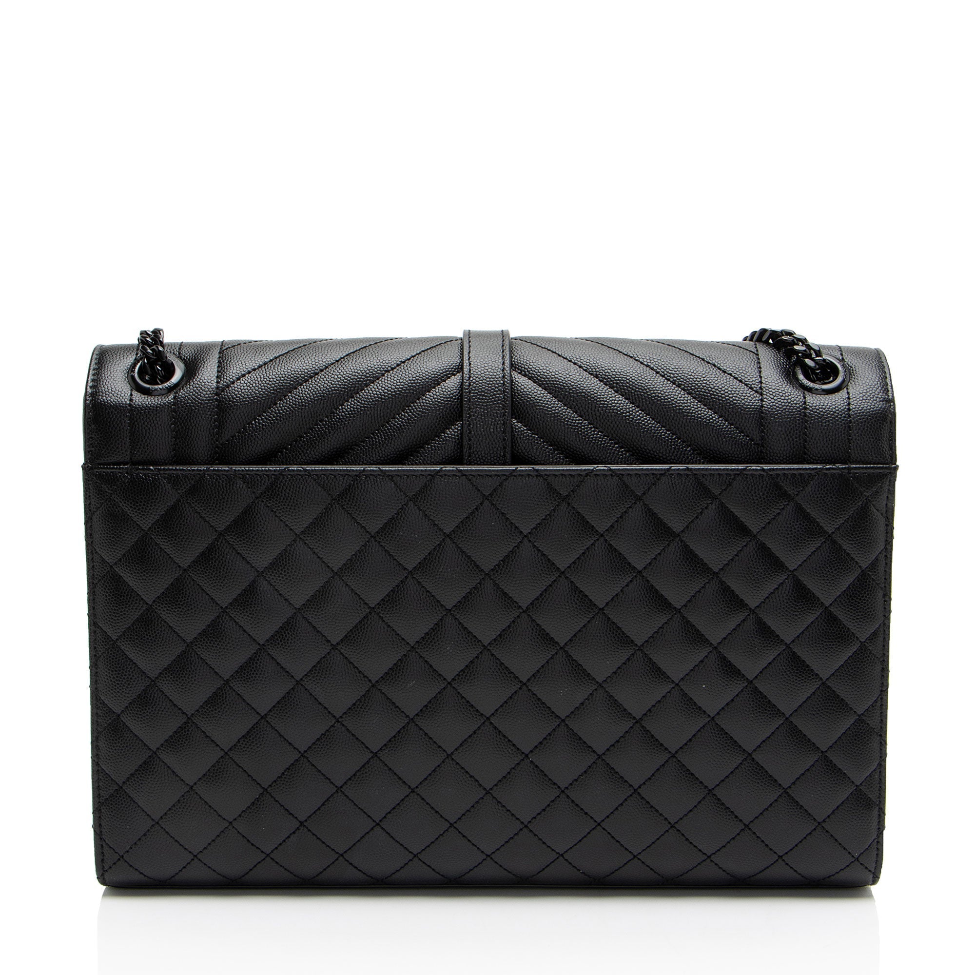 Saint Laurent Mixed Matelasse Grain de Poudre Monogram Large Shoulder Bag