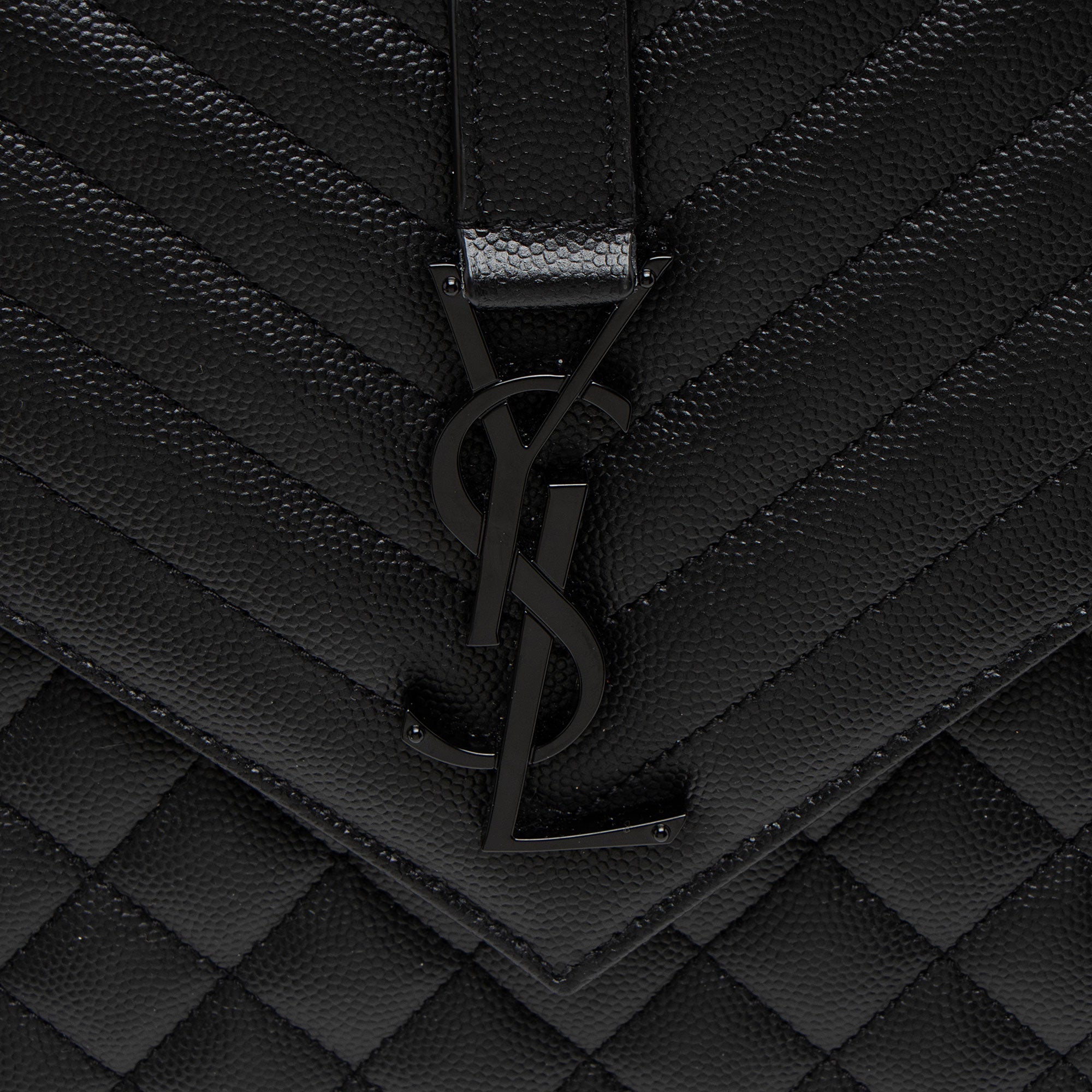 Saint Laurent Mixed Matelasse Grain de Poudre Monogram Large Shoulder Bag