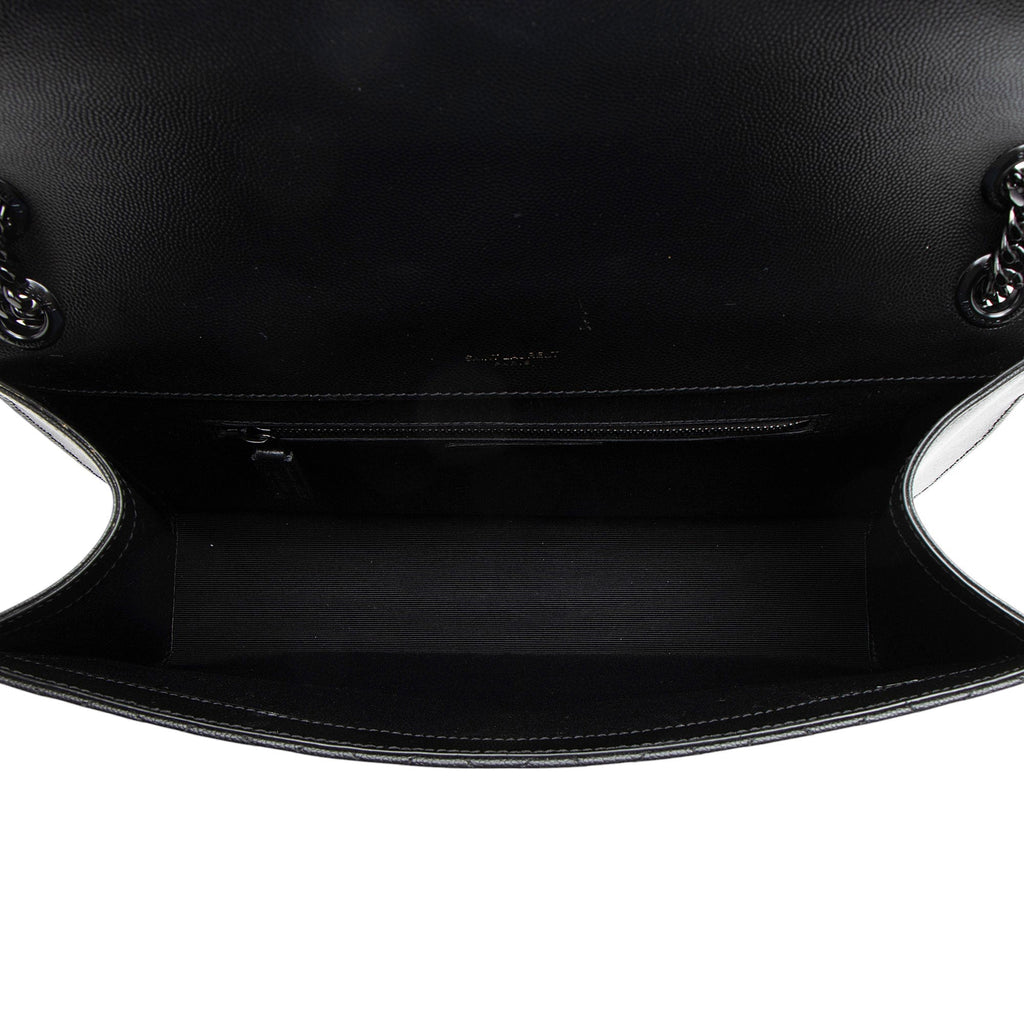 Saint Laurent Mixed Matelasse Grain de Poudre Monogram Large Shoulder Bag
