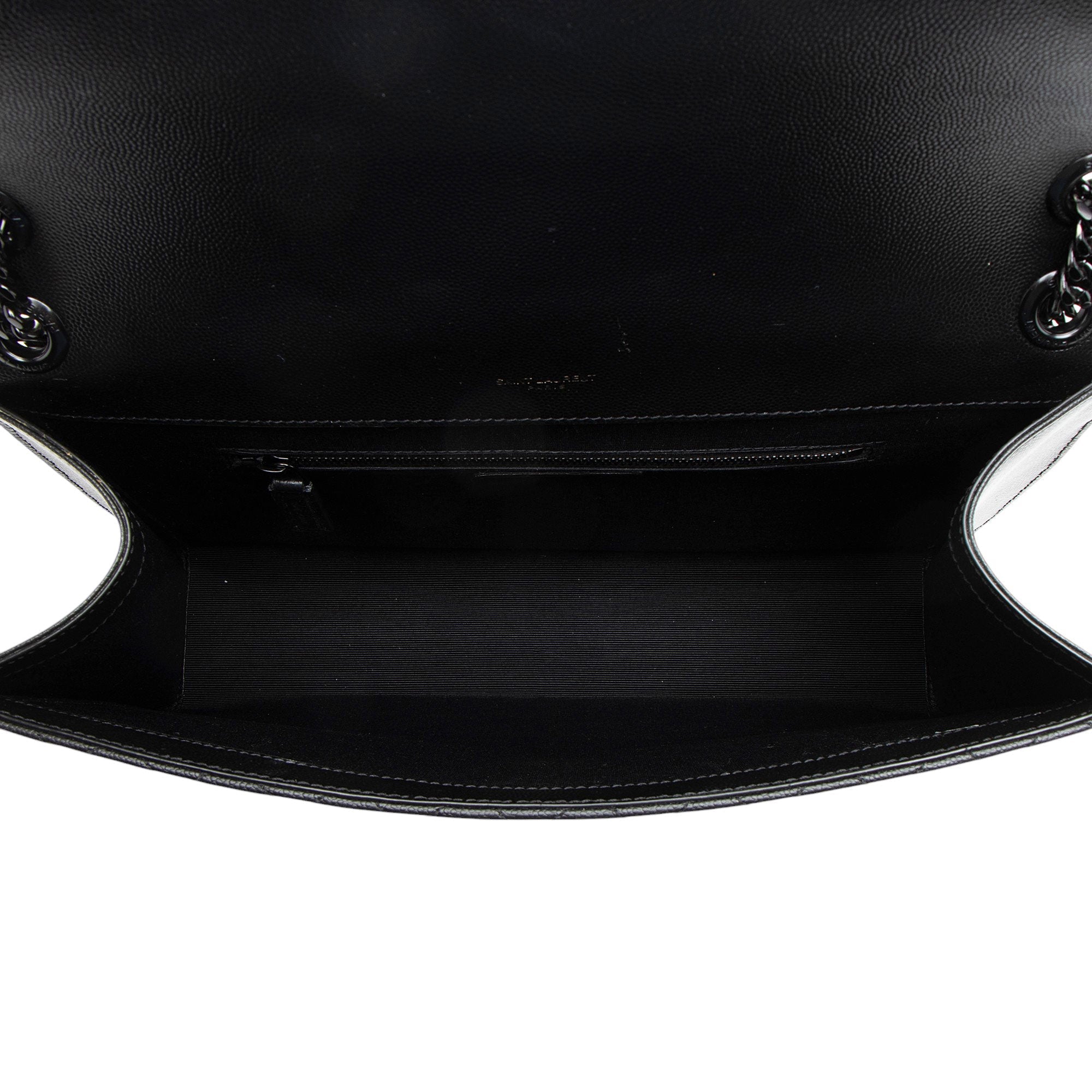 Saint Laurent Mixed Matelasse Grain de Poudre Monogram Large Shoulder Bag