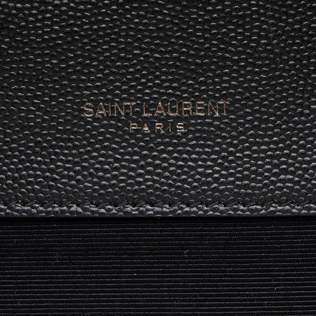 Saint Laurent Mixed Matelasse Grain de Poudre Monogram Large Shoulder Bag