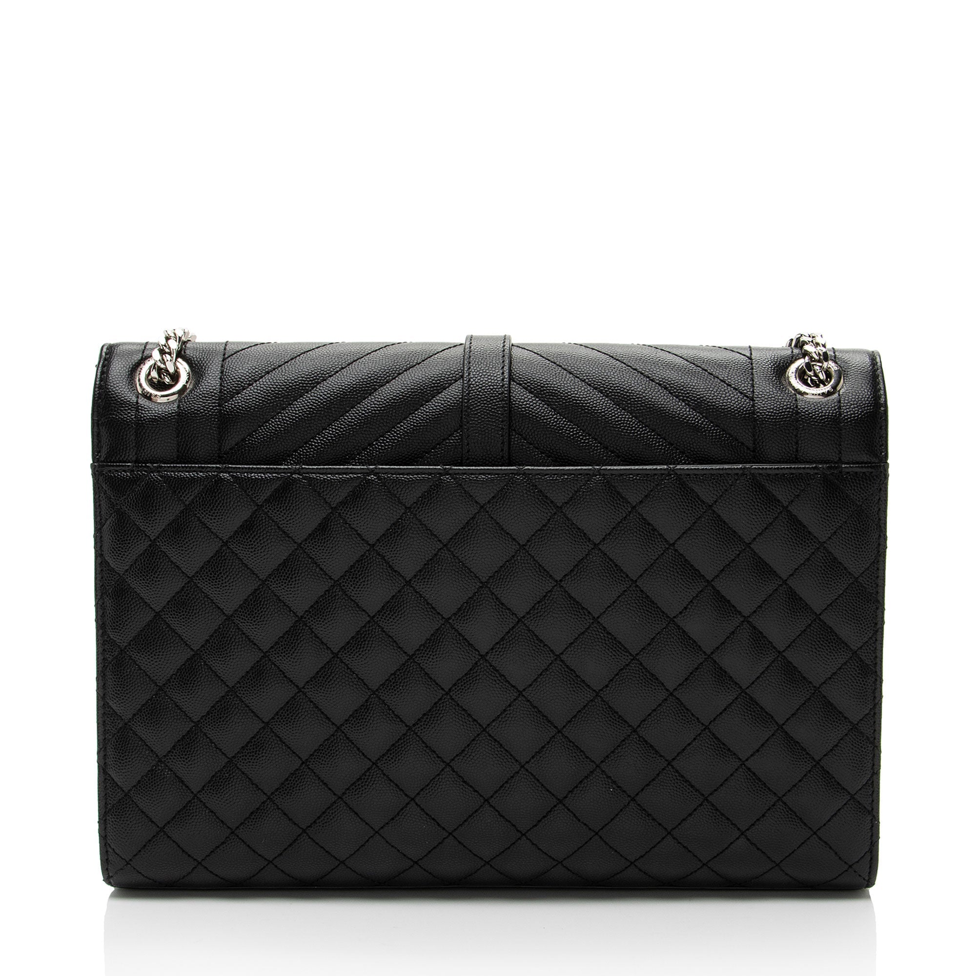 Saint Laurent Mixed Matelasse Grain de Poudre Monogram Large Shoulder Bag