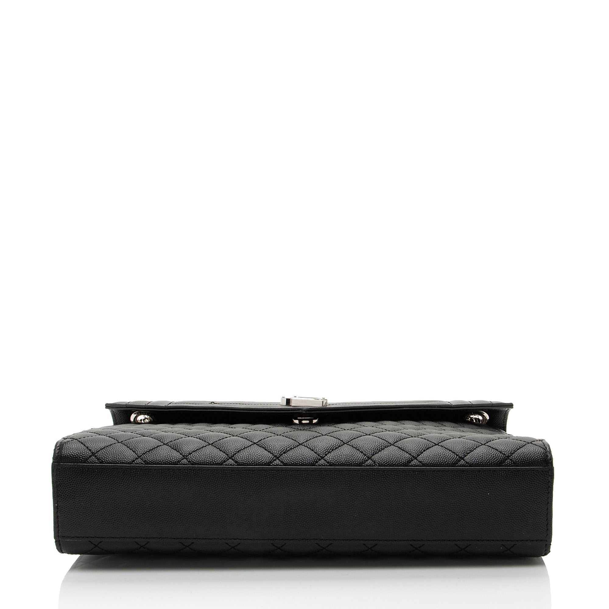 Saint Laurent Mixed Matelasse Grain de Poudre Monogram Large Shoulder Bag