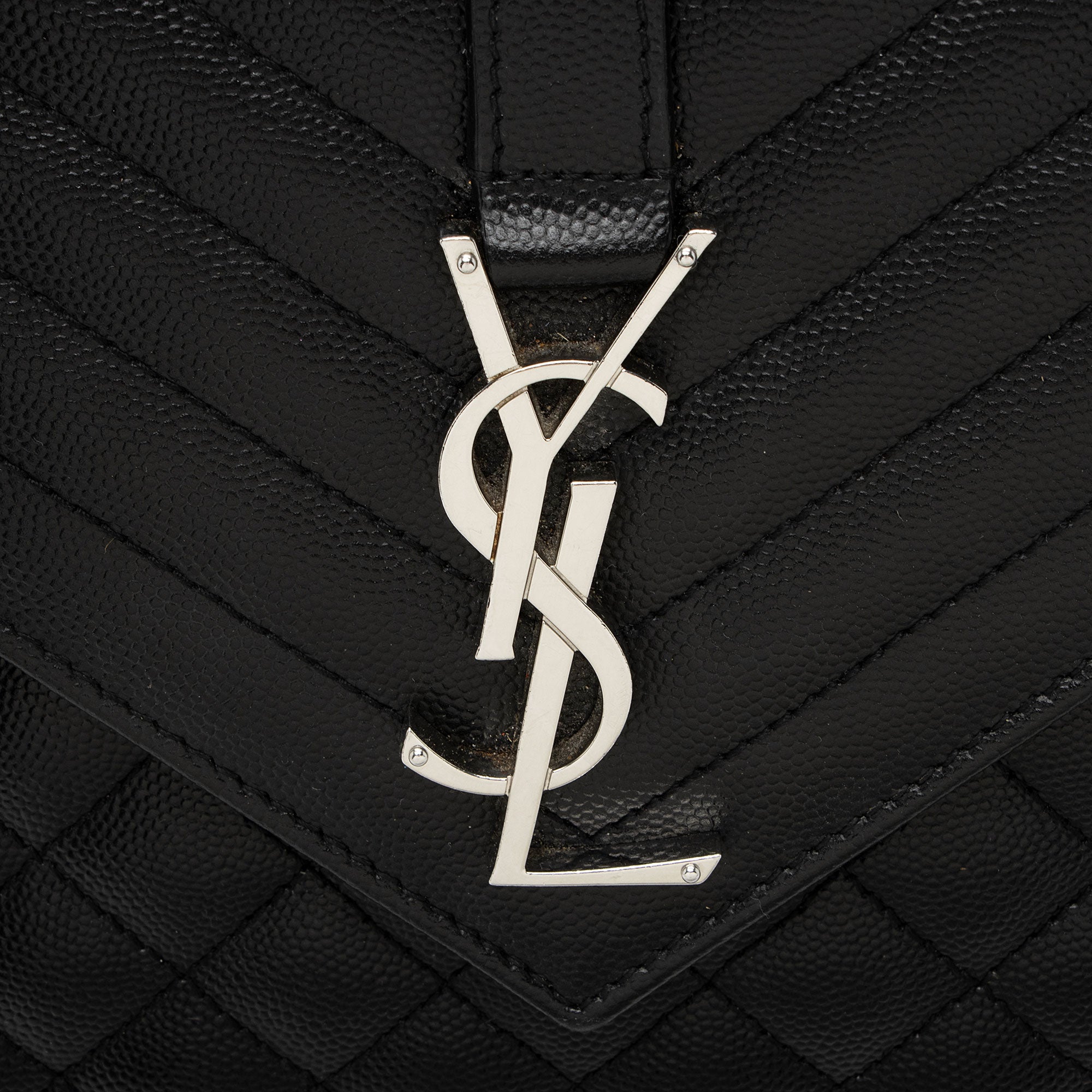 Saint Laurent Mixed Matelasse Grain de Poudre Monogram Large Shoulder Bag