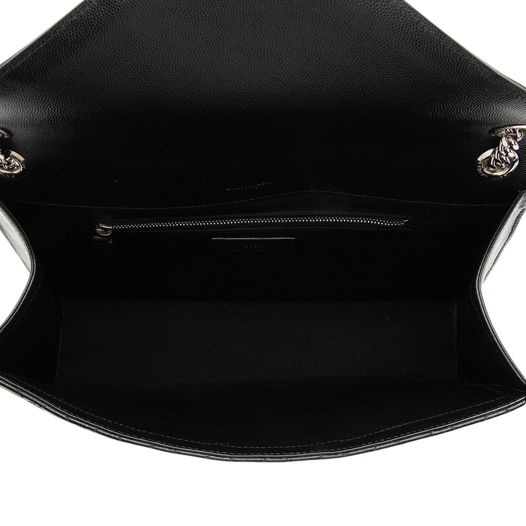 Saint Laurent Mixed Matelasse Grain de Poudre Monogram Large Shoulder Bag