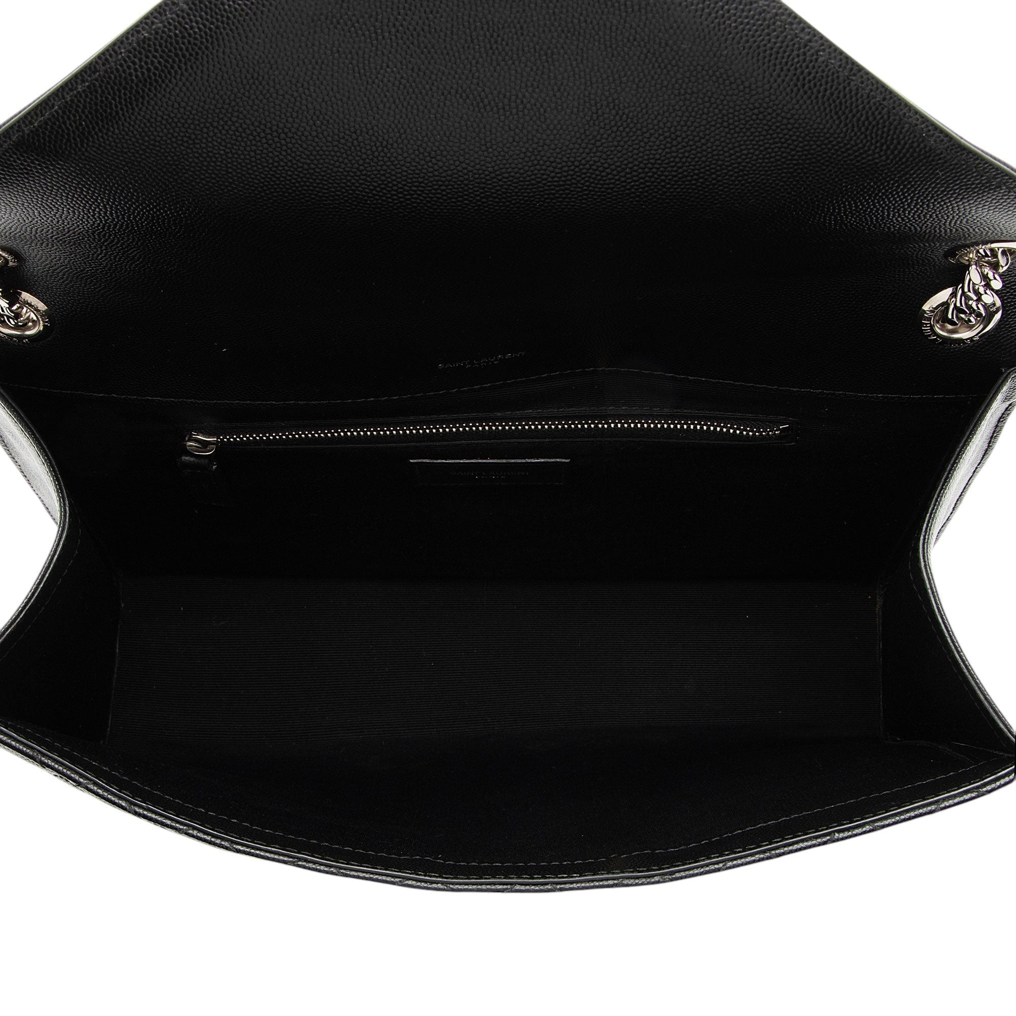 Saint Laurent Mixed Matelasse Grain de Poudre Monogram Large Shoulder Bag