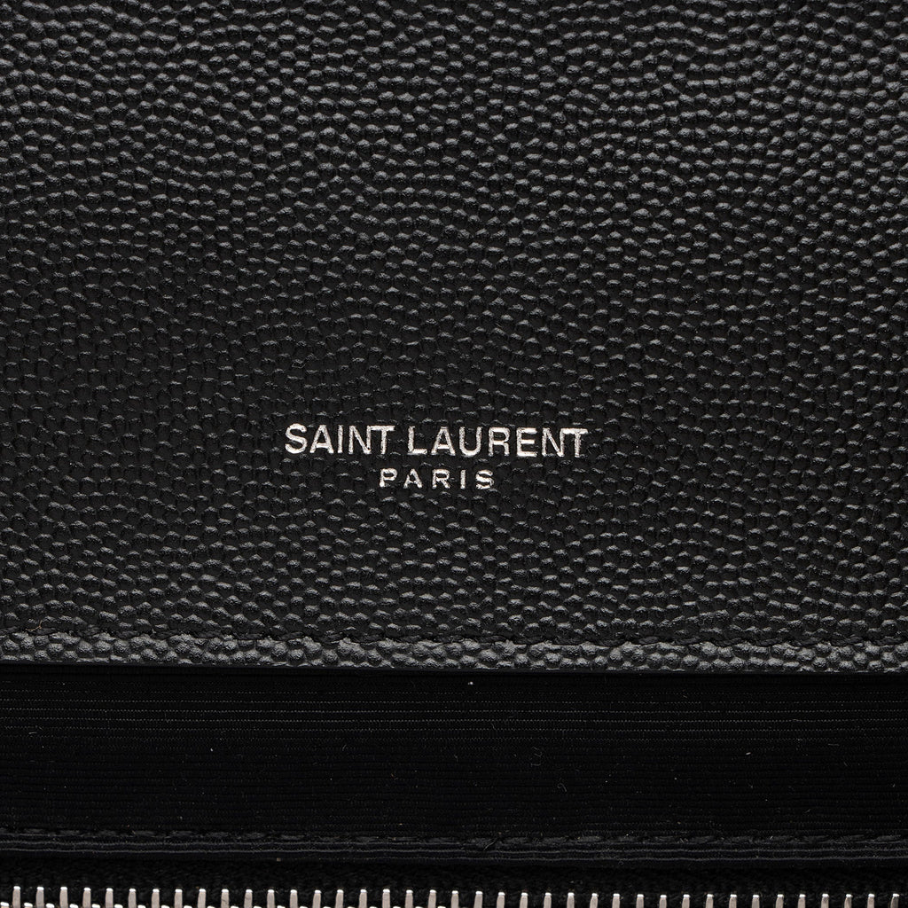 Saint Laurent Mixed Matelasse Grain de Poudre Monogram Large Shoulder Bag
