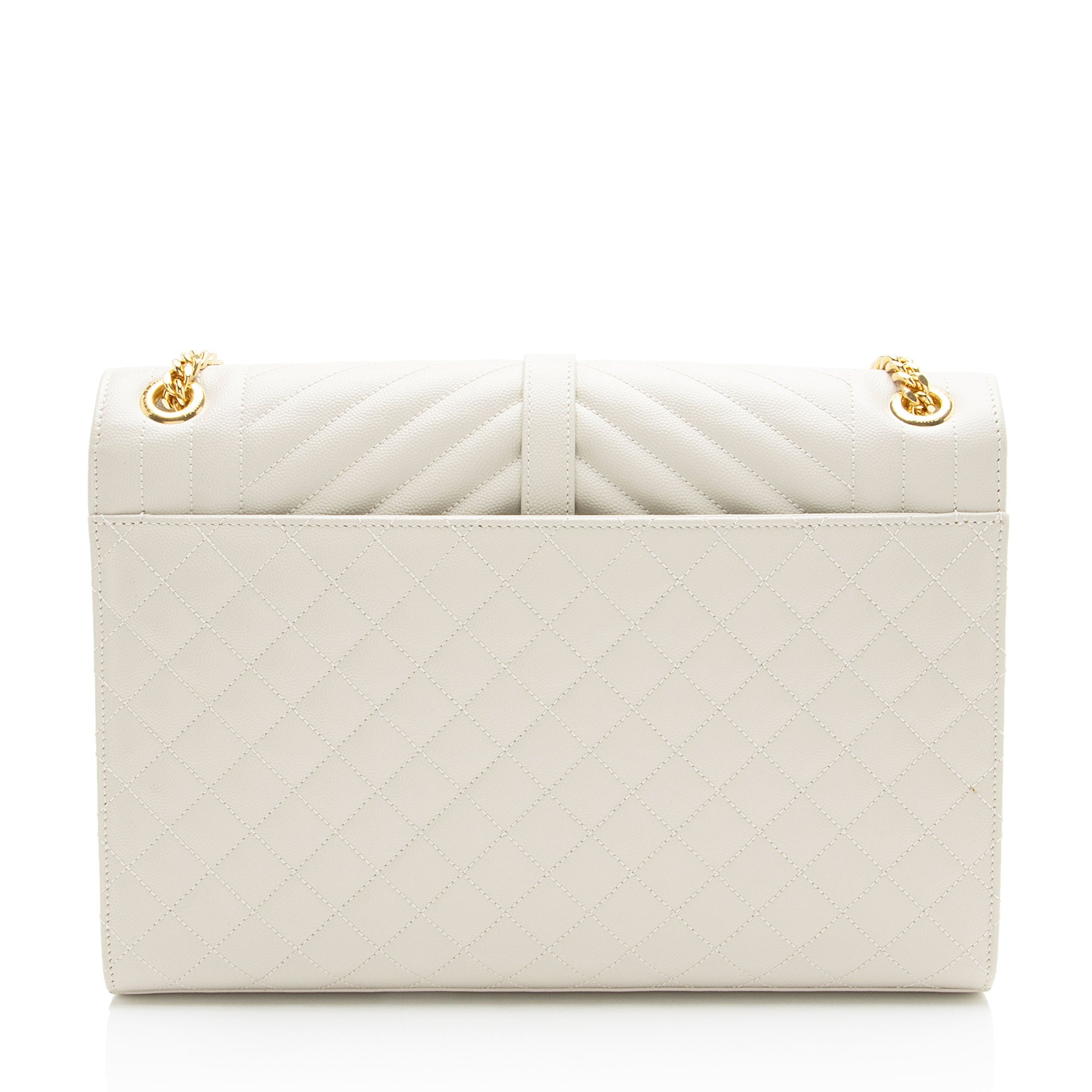 Saint Laurent Mixed Matelasse Grain de Poudre Monogram Large Shoulder Bag