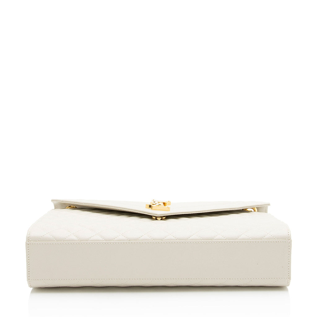 Saint Laurent Mixed Matelasse Grain de Poudre Monogram Large Shoulder Bag