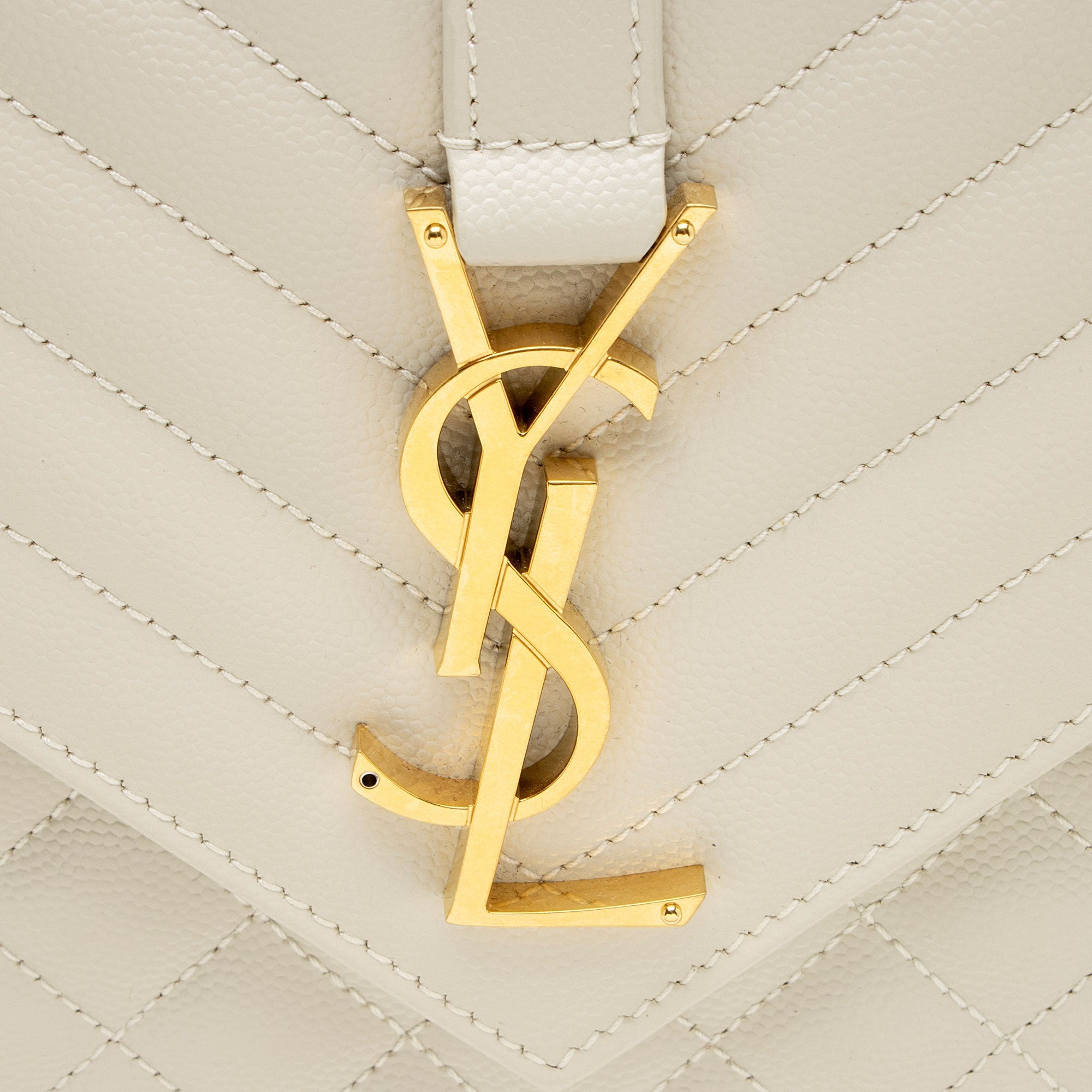 Saint Laurent Mixed Matelasse Grain de Poudre Monogram Large Shoulder Bag