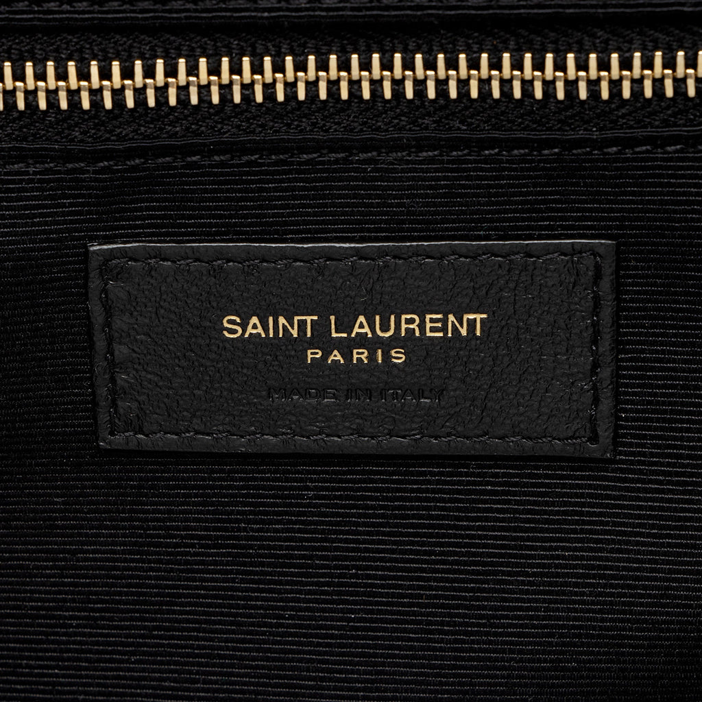 Saint Laurent Mixed Matelasse Grain de Poudre Monogram Large Shoulder Bag