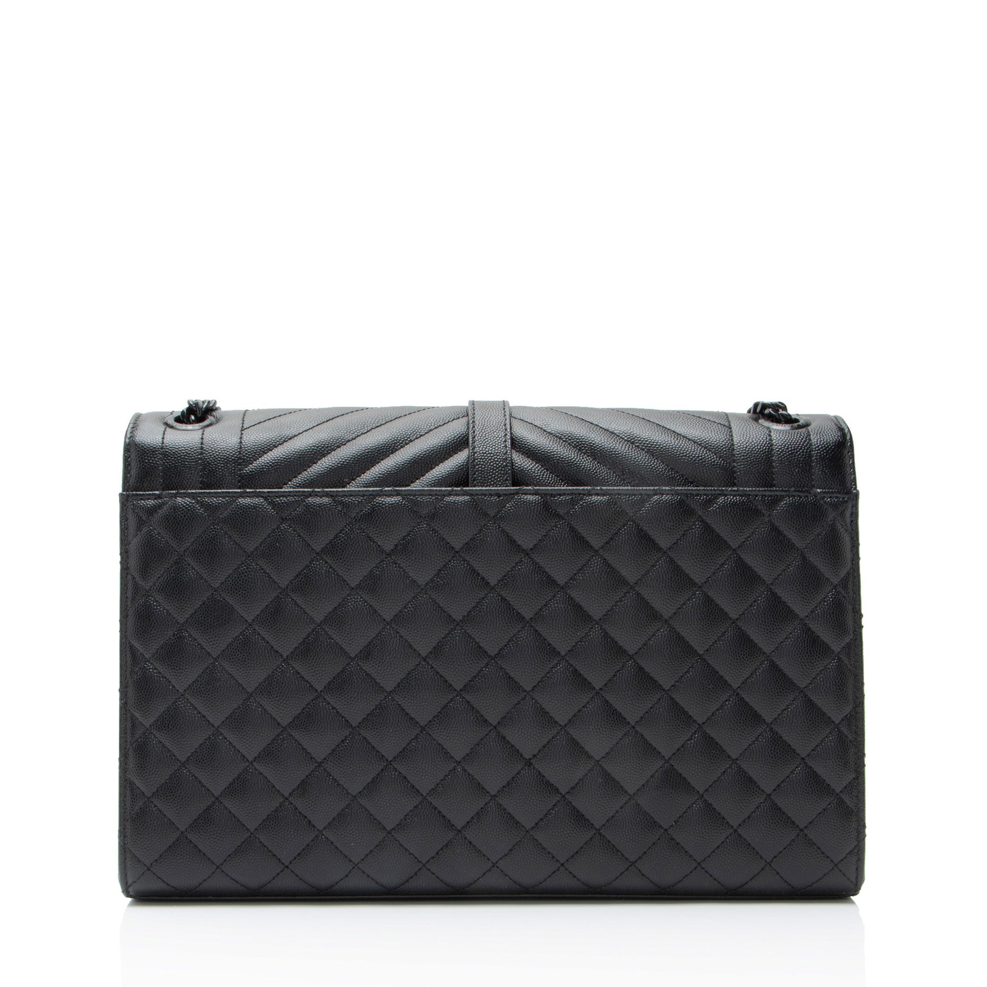 Saint Laurent Mixed Matelasse Grain de Poudre Monogram Large Shoulder Bag