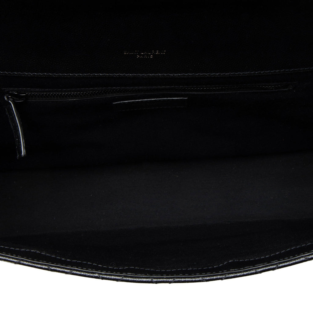 Saint Laurent Mixed Matelasse Grain de Poudre Monogram Large Shoulder Bag