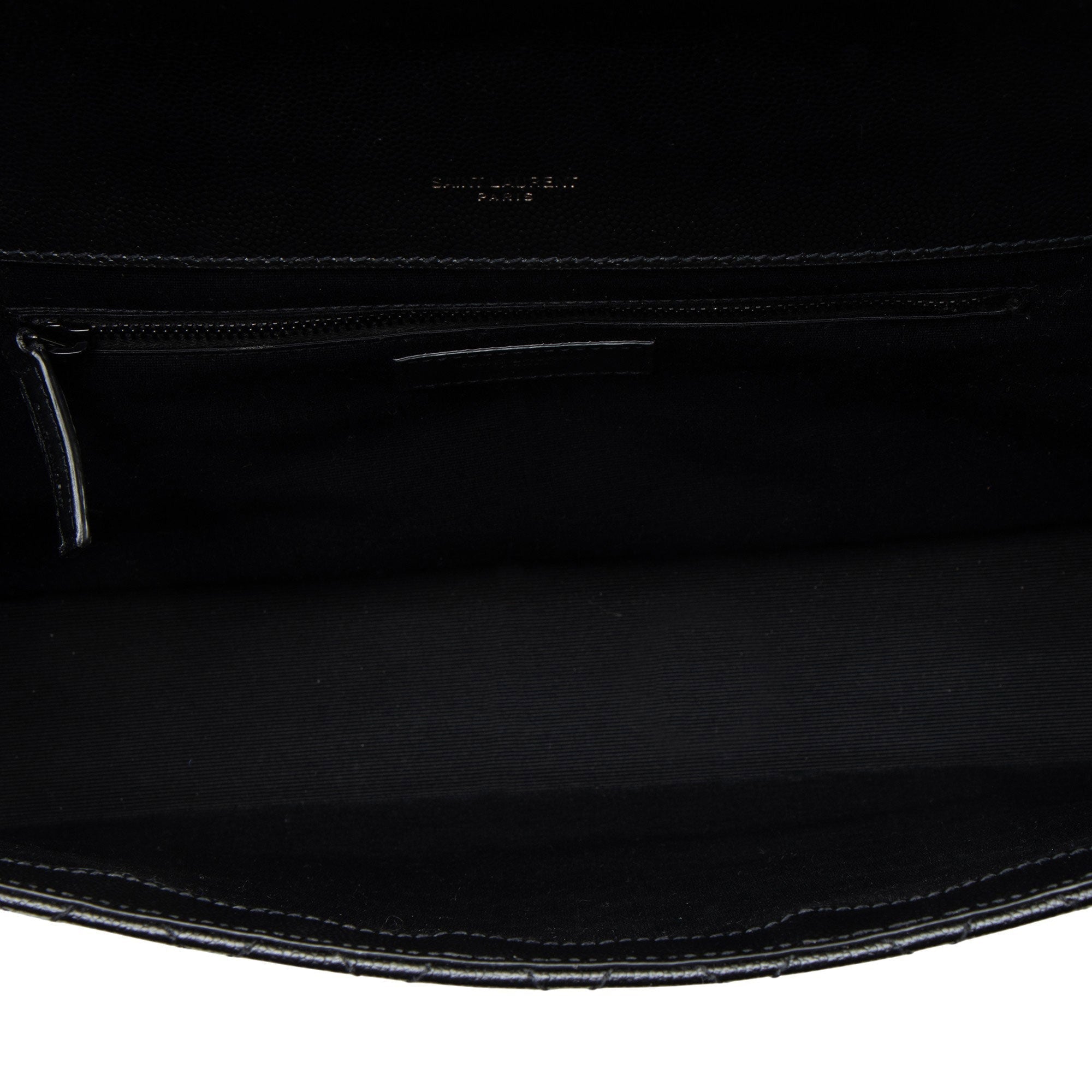 Saint Laurent Mixed Matelasse Grain de Poudre Monogram Large Shoulder Bag