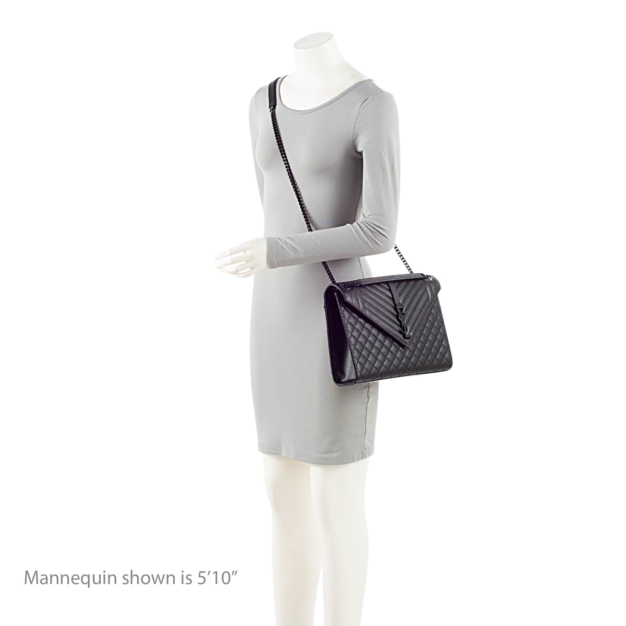 Saint Laurent Mixed Matelasse Grain de Poudre Monogram Large Shoulder Bag